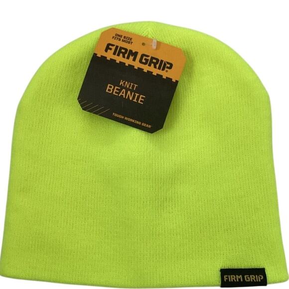 Firm Grip High Vis Work Cap, Beanie, Knitted Beanie, Yellow, 100% Acrylic - Picture 1 of 7